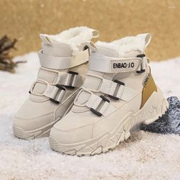 Boots Winter For Children Boy's Boot Tooling Shoes Round Toe High Tops Outdoor Wear-resistant Casual Anti-slip Kids Shoe