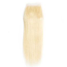 Fryzury 5*5 Jedwabny górny koronkowy zamykanie Ash Blond Silikonowa jedwabna podstawa ludzkie włosy koronkowe zamykanie z włosami dla niemowląt Remy Human Hair Extensions #613 230407