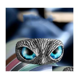 Band Rings Band Rings Evil Eye Turkish Owl Magic Ring Emo Nordic Pride Matching Punk Accessories Women Man Couples Gifts Sel Dhgarden Dh6Am