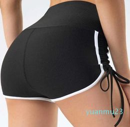 Corded Peach Womens Yoga Shorts String Fashion Casual Running Hot Pants Fiess High Waist Sports Gym Clothes Women Underwear