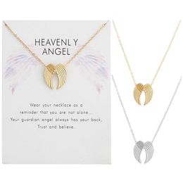 Pendant Necklaces Delicate Angel Wing Shell Charm Necklace With Tassel Chain Maam Clavicle Wholesale Zhang Drop Delivery Jewe Dhgarden Dhgb4