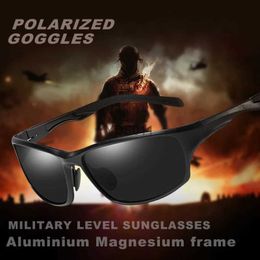 Sunglasses Aluminium Magnesium Frame Men's Polarised Military Sunglasses Goggles Driving Sun glasses UV400 Men gafas de sol de los hombres YQ231108