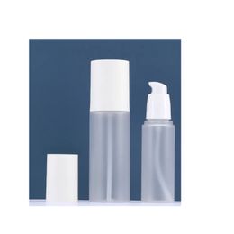 50ml 100ml Frosted Matt PET Cosmetic Bottle With Lotion Pump Perfume Refillable Bottle Fast Shipping