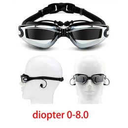 Goggles Adult Myopia Swimming Goggles Earplug Anti Fog HD Professional Swim Glasses Men Women Optical Waterproof Eyewear Wholesale P230408