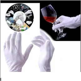 Pairs White Cotton Inspection Lightweight Work Gloves Hight Quality Protective Gloves