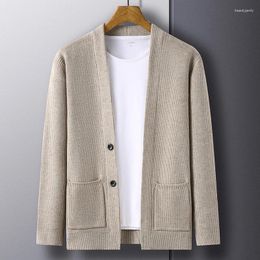 Men's Sweaters Autumn And Winter Knitwear Button Cardigan Slim Fit Business Leisure Warm Comfortable Solid Color Sweater