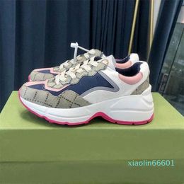 2023 casual shoes Platform coach shoes retro color matching couples casual sports men's shoes