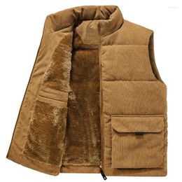 Men's Vests Winter Warm Sleeveless Vest Jackets Men Fashion Zipper Cotton-Padded Waistcoats Male Clothing Coats M-6XL