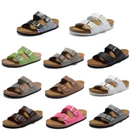 Men Slippers Designer Sliders Clog Shoes Women Summer Sandals Nubuck Leather Woody Sole Fashion Beach Shoes