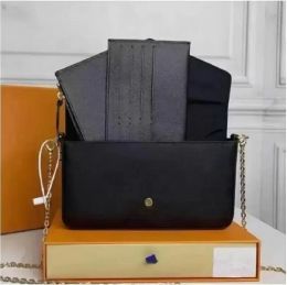 3pcs set Women Classic style Bags Luxury designer Brand handbag Genuine Leather Handbags Shoulder bag handbags Clutch Tote Messenger Shoppin