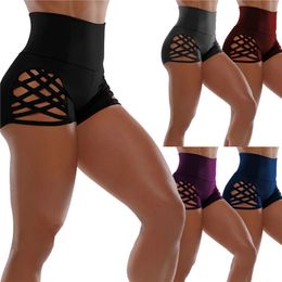 Womens Shorts short legs high wattage hollow exercise safety underwear sports fitness ultra gym good elasticity when worn 230408