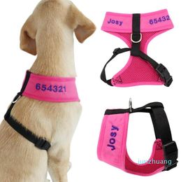 Dog Collars & Leashes Nylon Personalized Harness Custom Mesh Dogs Pet Vest 77 Adjustable For Small Medium Large Chihuahua Pug