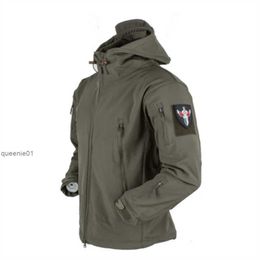 Shark Skin Soft Shell Tactical Jacket Men Fleece Army Military Waterproof Combat Hooded Hunting Windbreaker Coats