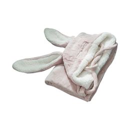 Blankets Winter Autumn Warm Rabbit Ear Cloak for Office Nap Lamb Air Conditioning Blanket Lazy Hooded Mantle Home Hotel Decor W0408
