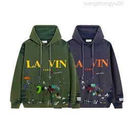 2023 Men's Black Sweatshirt Women's Hoodie Hooded Loose Sweater Street Fashion Letter Design Simple Style Lovers Neutral Plus Size Green Hoodie.