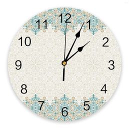 Wall Clocks Bohemia Retro Pattern Ethnic Bedroom Clock Large Modern Kitchen Dinning Round Living Room Watch Home Decor