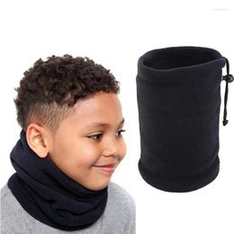 Scarves Winter Children Solid Colour Unisex Headwear Warm Fleece Neck Cover For Kids Boys Girls Soft Windproof Bandana Adjustable