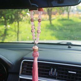 Decorations Car Ornament Pendant Lucky Cat Tassels Buddha Bead Auto Interior Rearview Mirror Gear Decoration Accessory Trim Carstyling Gift AA230407