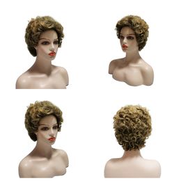 Women's Synthetic Wigs Layered Short Straight Pixie Cut Ombre Colour Sassy Curl Mix Natura Full Wig