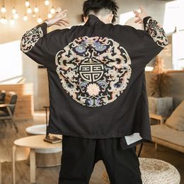 Ethnic Clothing Japanese Plus Size 3XL Kimono Cardigan Men Obi Male Yukata Men's Haori Samurai Traditional