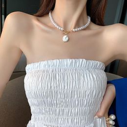 Pendant Necklaces Double Sexy Pearl Necklace Women Style Korean Collar Short Clavicle Chain Women's 2023