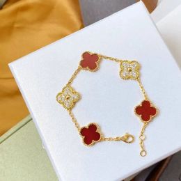 van 4/Four Leaf vanly cleefly Clover Charm 6 Colours Bracelets Bangle Chain 18K Gold Agate Shell Mother-of-Pearl for Women Girl Wedding Diamond Jewellery gifts