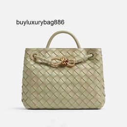 Luxury Handbag Botteg Andiamoes 2023 Autumn New Double sided Sheepskin Woven Bag with Metal Rope Buckle Single Shoulder Oblique Straddle Textured Genuine Leat