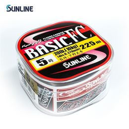 Braid Line 100% original SUNLINE BASIC FC 225M300M transparent Coloured carbon Fibre fishing line suitable for various fishing methods 230407