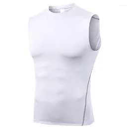 Men's Body Shapers Sleeveless Compression Top Breathable Tight Training Tank For Men Elastic Quick Drying Fitness Tops Workout