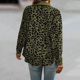 Giacche da donna Cappotto a camicia sottile Risvolto patchwork leopardato Elegante giacca primavera/autunno con vestibilità ampia design monopetto
