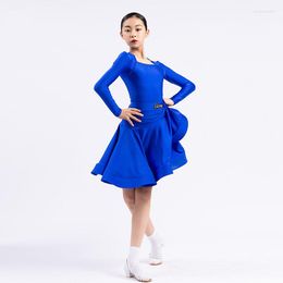 Stage Wear Latin Competition Dress Girls Long Sleeve Tango Dancing Outfit Samba Dancewear Performance Costume Ballroom Dance Suit DL8155