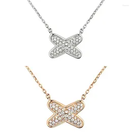 Chains French Jewelry 925 Sterling Silver Cross Studded With Diamonds Necklace For Women Higher Quality