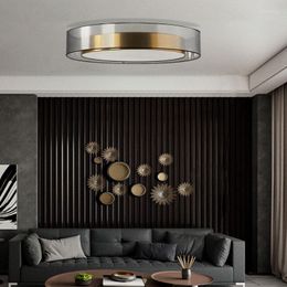 Chandelier Crystal Modern Nordic Style LED Ceiling Lamp For Living Dining Room Bedroom Kitchen Gold Copper Round Simple Design Light