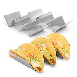 Stylish Stainless Steel Taco Holder Stand Taco Truck Tray Style Mexican Food Rack Oven Safe for Baking Dishwasher Truck Tray Style LL