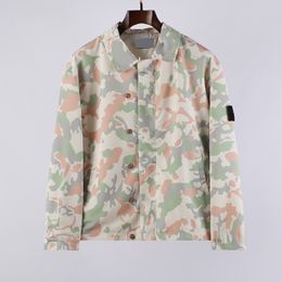 Marca de alta qualidade designer masculino topstoney sup jaqueta camuflagem bordado emblema workwear jaqueta retro