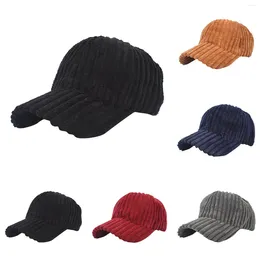 Ball Caps Baseball Cap Custom Autumn And Winter Hat Female Korean Version Foreign Trade Striped Corduroy Look I Made A