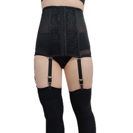 Women High Waist Sexy Garter Lady Black Mesh Suspender Belt Lace Garters for Stockings Pantyhose Gothic Exotic Lingerie