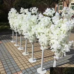 Decorative Flowers Wreaths Wedding Decoration 5Ft Tall 10 Piece/Lot Slik Artificial Cherry Blossom Tree Roman Column Road Leads Fo Dh05X