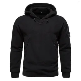 Men's Hoodies Pullover Mens Fashion Solid Colour Outdoor Warm And Breathable Hoodie Zip Tunic