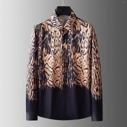 Men's Casual Shirts 2023 Fashion Leopard Men Autumn Long Sleeve Digital Printing Business Dress Shirt Social Camisas Masculina Casuais