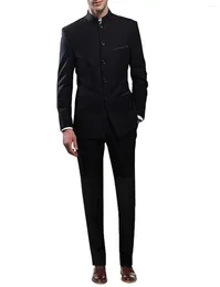 Men's Suits 2-Piece Suit Single Breasted Stand Collar Business Wedding Party Tuxedos