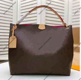 3A women designer shoulder bag Hobo Large Capacity Soft 5 Colors Leather Shoulder Large Bags Graceful Handbag One Shoulder ladys totes 43704 GRACEFUL MM brown Flower