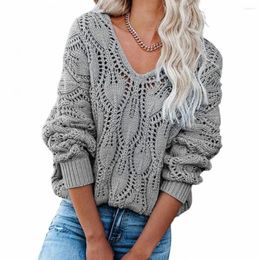 Women's Sweaters Beautiful Knitted Pullover V Neck Soft Fashinable Solid Color Sweater