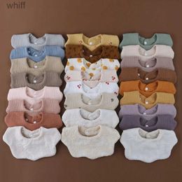 Bibs Burp Cloths Cotton Muslin Baby Bibs 360 Degree Rotation Flower Newborn Feeding Burp Cloths Toddler Kids Saliva Towel Bandana Bib Baby StuffL231108