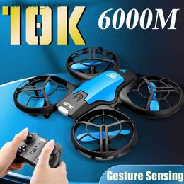 Drones 6000M V8 Mini Drone 10K WiFi HD Camera Foldable Quadcopter Fpv Air Pressure Height Maintaining RC Drone Toy Gift Q231108