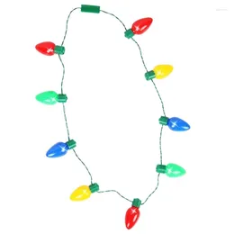 Choker Christmas Bulb Necklace Light Up LED Glowing Strawberry Party-Favors For Year Xmas-Decoration