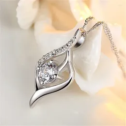 Chains MILAMISS 925 Sterling Silver Godless Moissanite Pendant Necklace Brilliant Cut D 1 First Sight Love Chain Gift