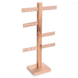 Jewelry Pouches Stand Rack Solid Wooden Jewellery Display Holder For Bracelet Watch Bangle Hair Hoop