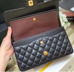 10A Top Tier Quality Jumbo Double Flap Bag Designer 25CM 30cm Real Leather Caviar Lambskin Classic All Black Purse Quilted Handbag Shoulde Festival Bags FERW