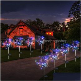 Christmas Decorations Led Solar Firework Lights Outdoor Waterproof Fairy Garland 90/150 Leds Light String Garden Lawn Street Christmas Dh52Z